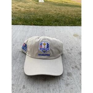 Ryder Cup 2016 Hazeltine Hat Cap OSFM Adjustable Tan Lightweight Golf